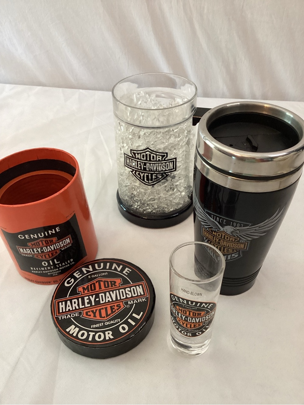 Harley-Davidson Black and Orange Barware & Accent Set Americana Heritage